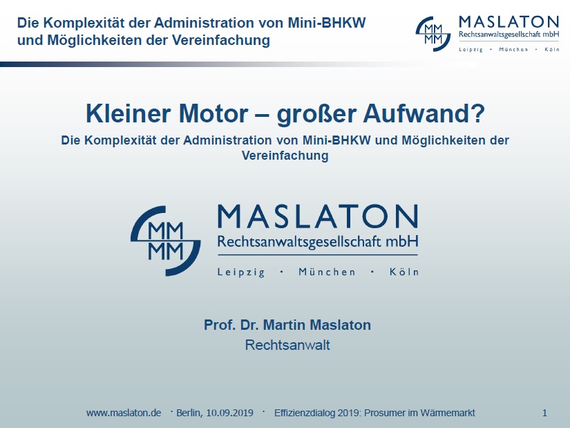 ASUE Effizienzdialog 2019 _Prosumer im Wärmemarkt - Vortrag Prof. Dr. Maslaton