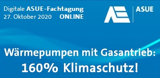 Digitale ASUE-Fachtagung 2020: Wärmepumpen mit Gasantrieb: 160% Klimaschutz