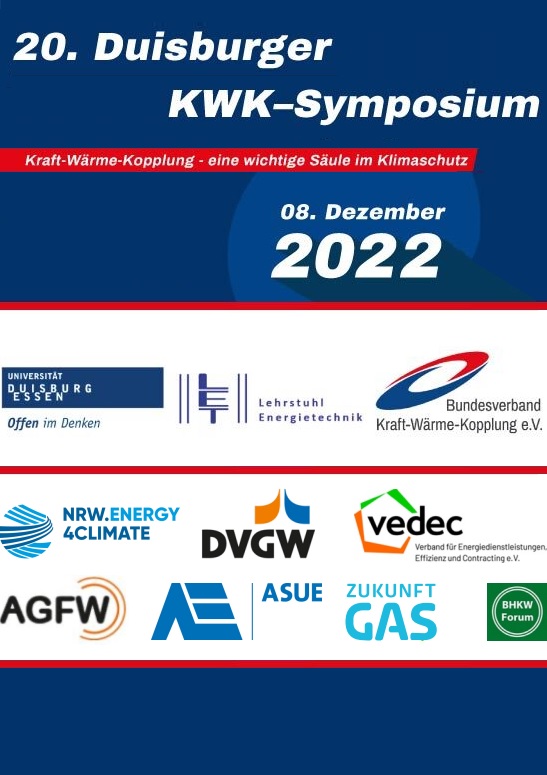 Jetzt zum 20. Duisburger KWK-Symposium anmelden!